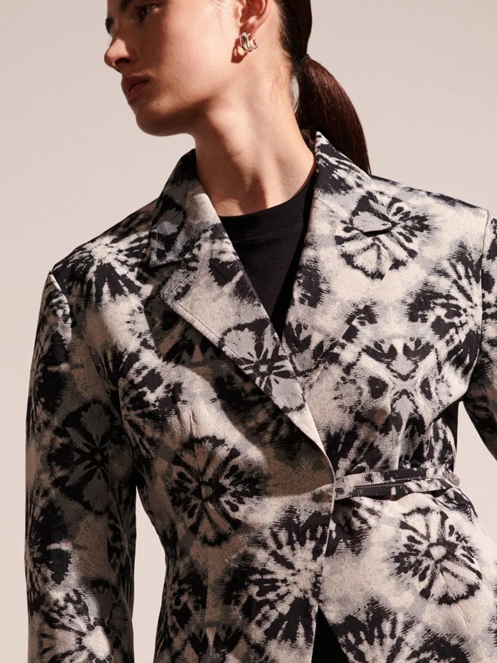 COS Tie Detail Jacquard Blazer, 10